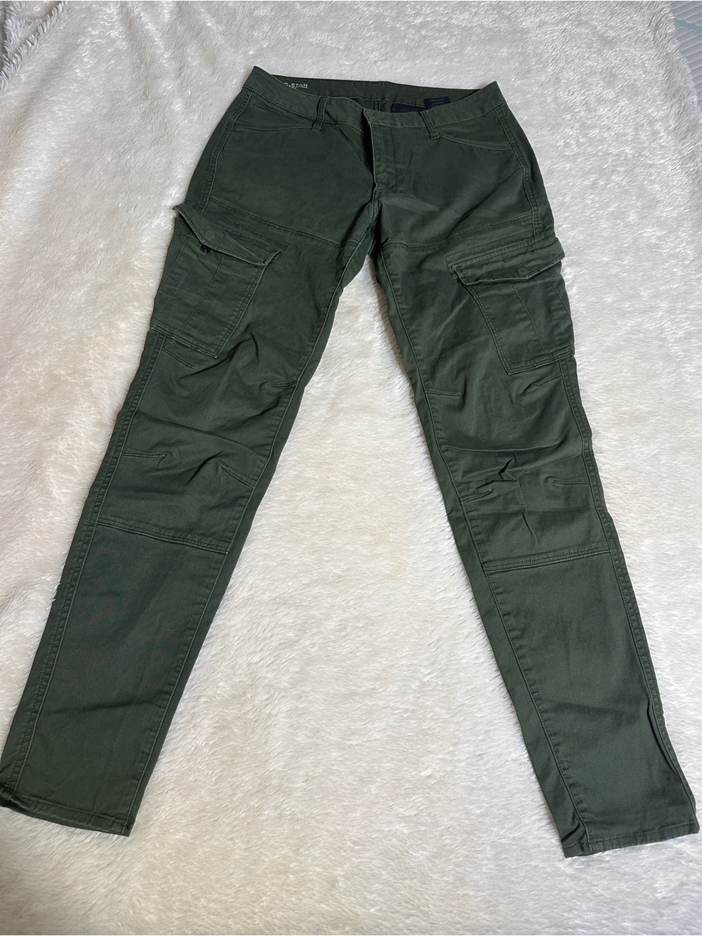 G-Star Olive Cargo Trousers in Dark Green